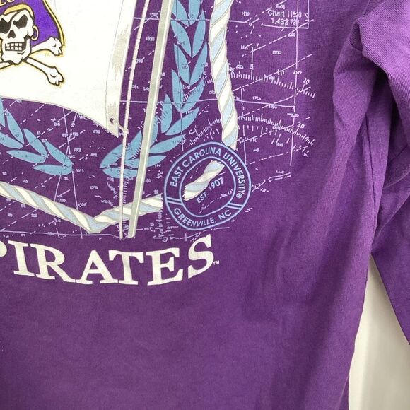 Mens Southern Tide East Carolina Pirates ECU Long Sleeved Tee purple XS - Picture 3 of 6